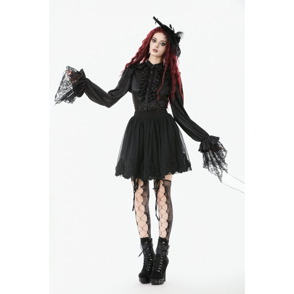 Dark in Love Bellatrix Gothic Embroidered Petticoat Skirt - DevilGothic DevilGothic
