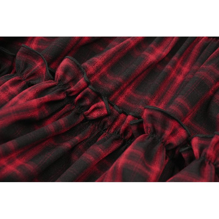 Dark in Love Morrigan Tartan Lace-Up Dress - DevilGothic DevilGothic
