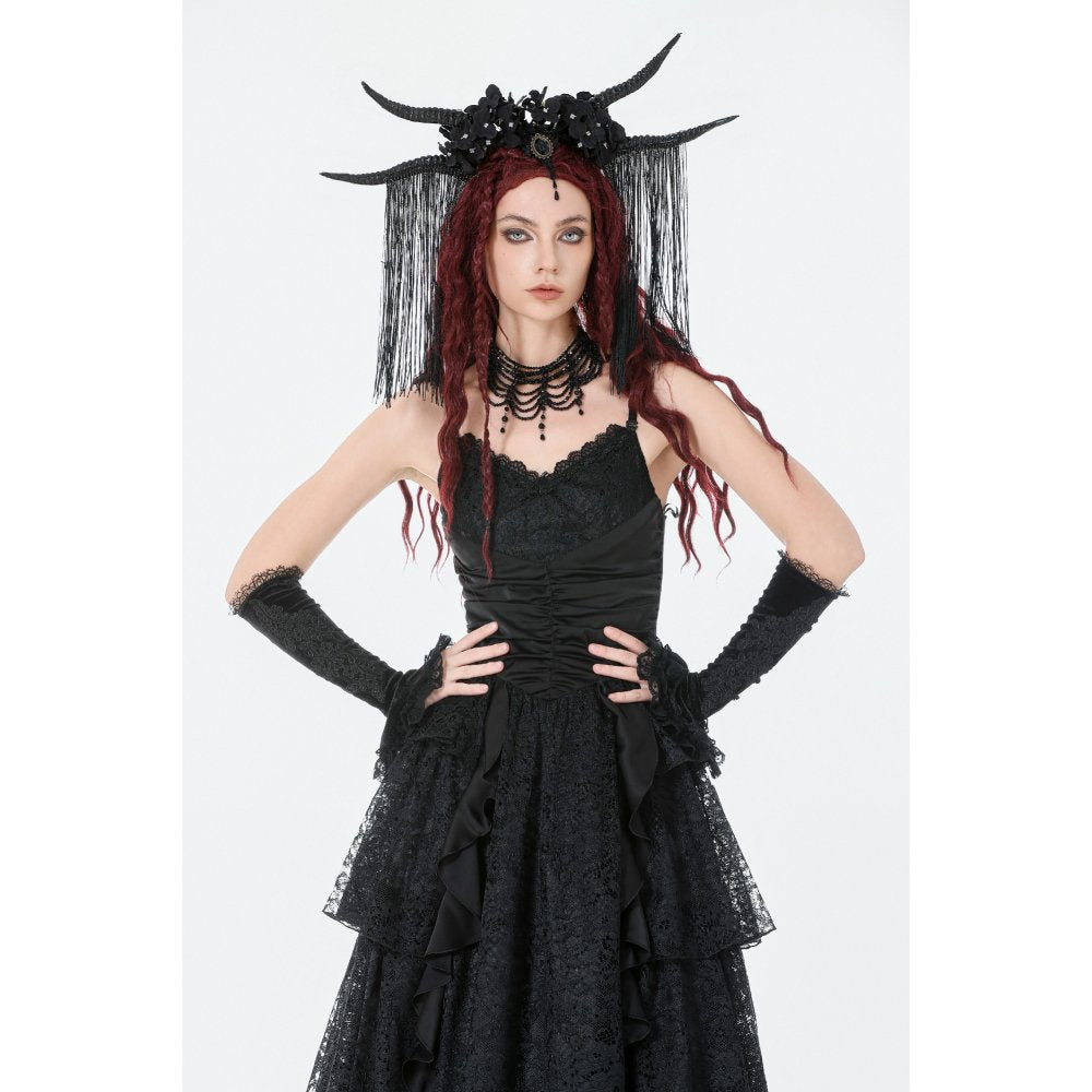Dark in Love Gothic Satin Lace Dress