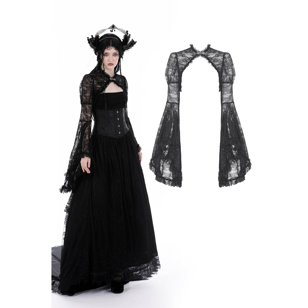 Dark in Love Belladonna Lace Bell Sleeve Goth Shrug - DevilGothic DevilGothic