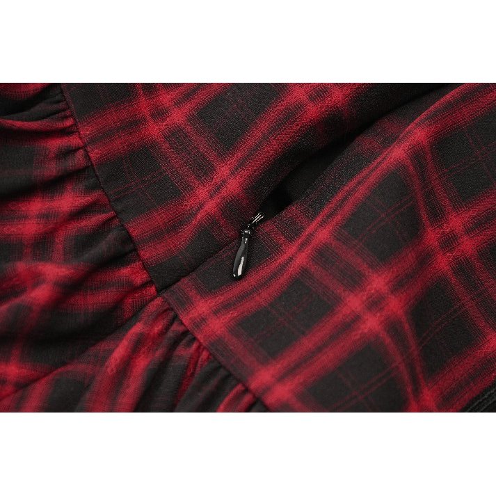 Dark in Love Morrigan Tartan Lace-Up Dress - DevilGothic DevilGothic