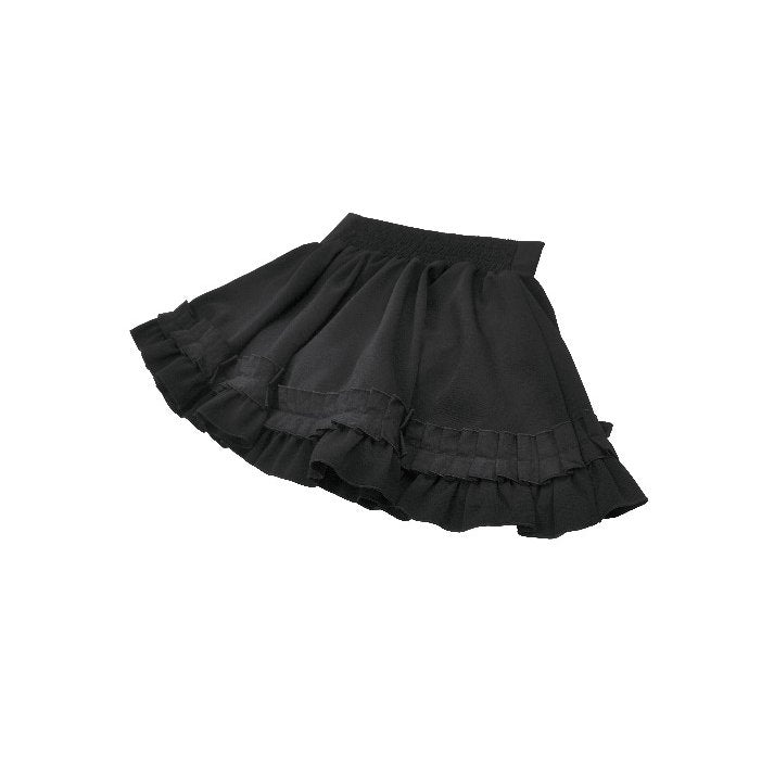 Dark in Love Lolita-Inspired Ruffled Mini Skirt in Black - DevilGothic DevilGothic