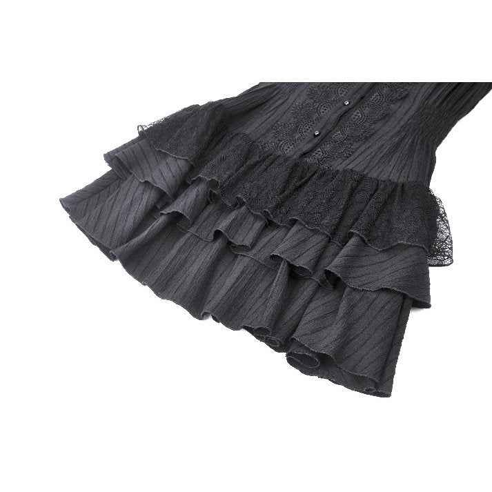 Dark in Love Diya Sleeveless Tiered Goth Dress