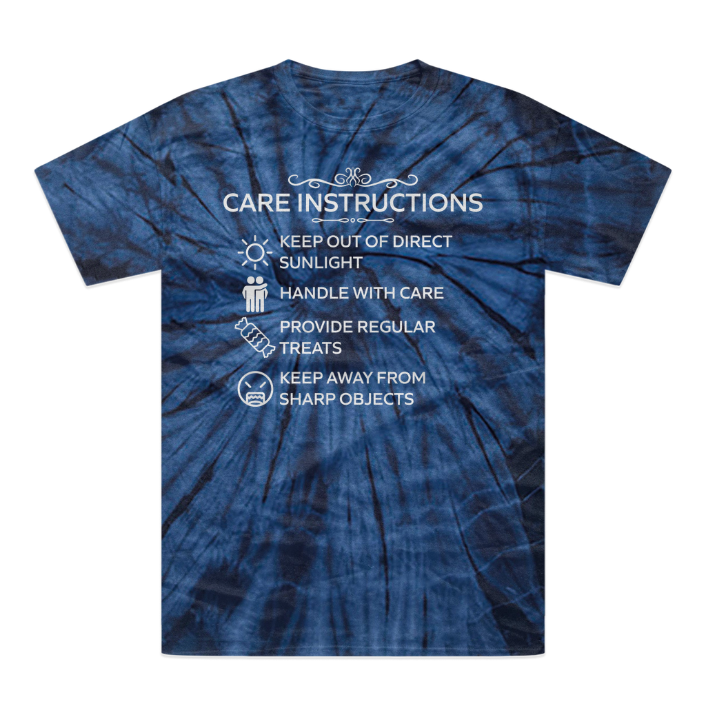 Care Instructions | White Print Tonal Spider Tie-Dye T-Shirt - DevilGothic DevilGothic