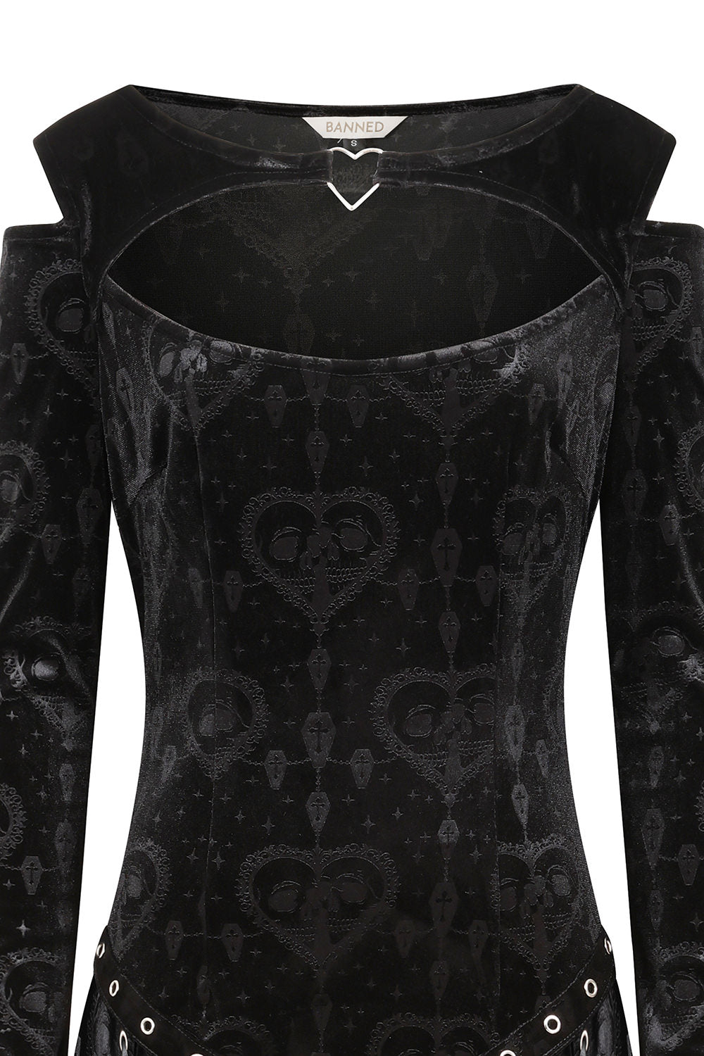 Banned Amara Gothic Burnout Velvet Dress - DevilGothic DevilGothic