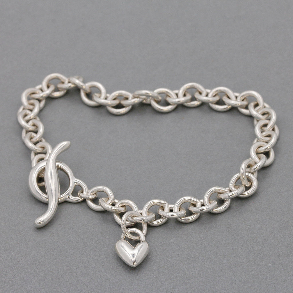 Heart Trace Chain Charm Bracelet