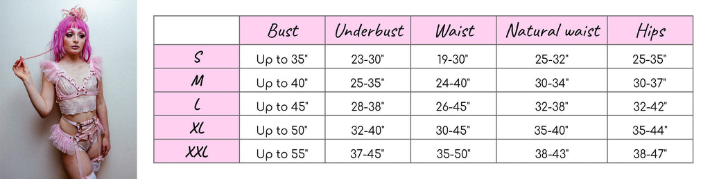Pink Vegan Leather Corset Body Harness Set