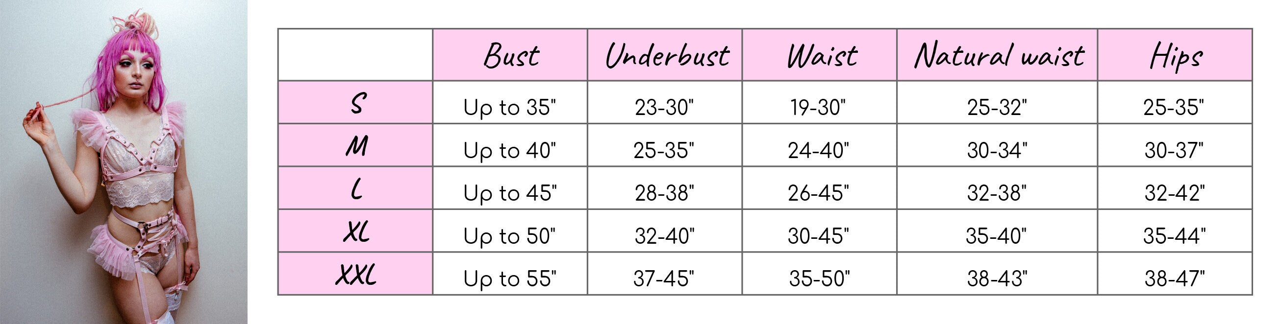 Pink Vegan Leather Corset Body Harness Set