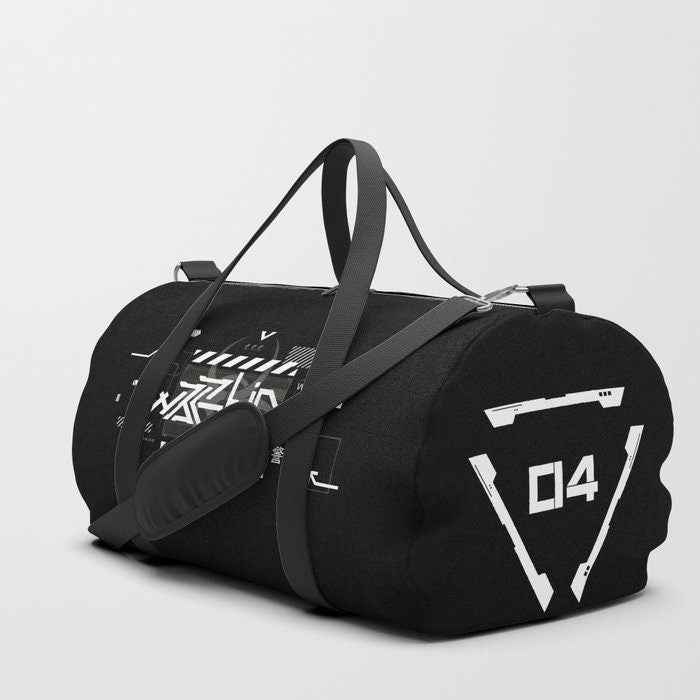 Black Warning Duffle Bag