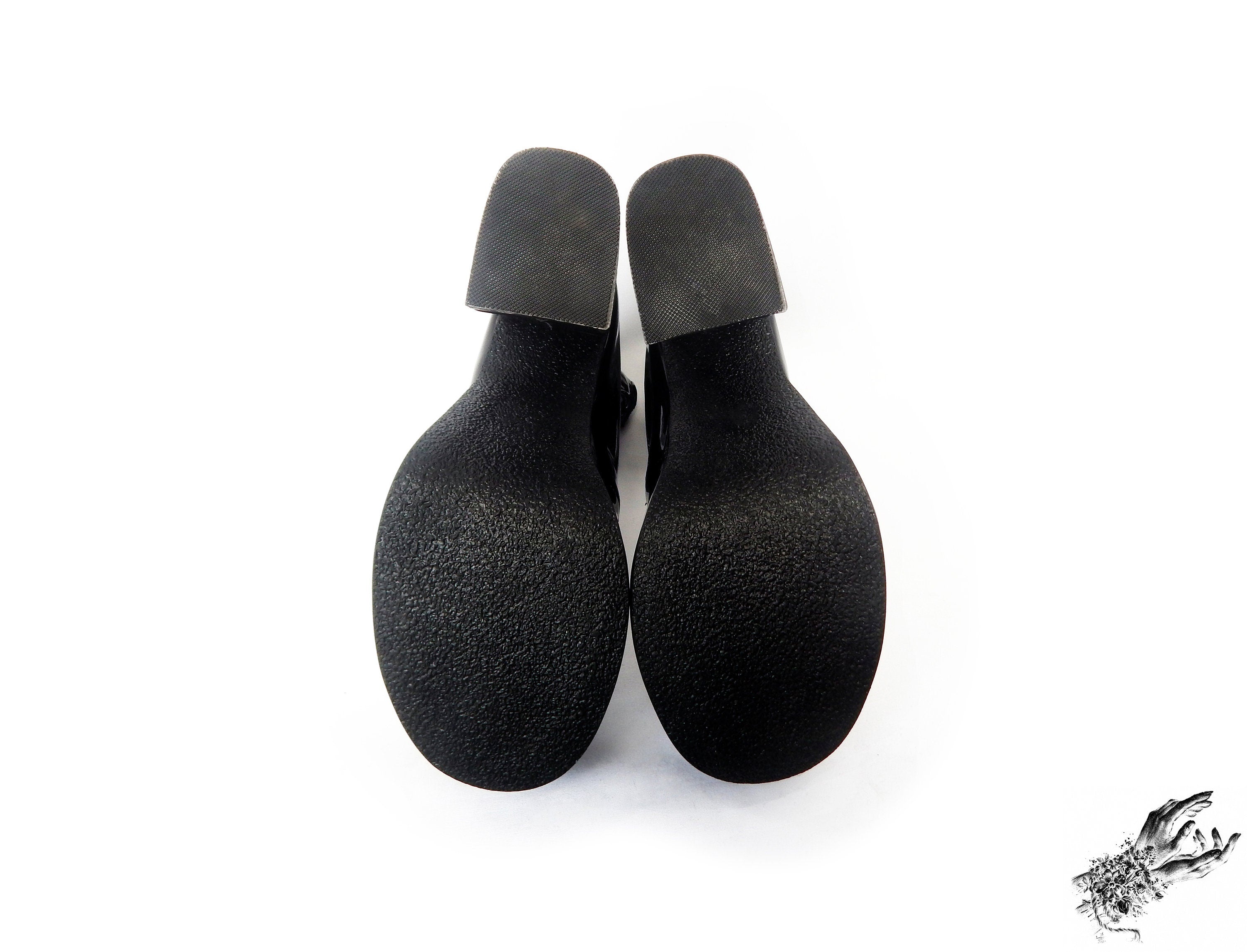 Black Matte Leather Platform Heels, "New Heights" Gothic Platform Heels