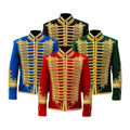 Men’s Custom Napoleonic Hussar Military Wedding Jacket – Gold-Braided Wool Tunic