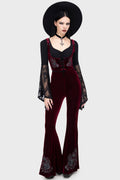 Killstar A Devil's Rose Flared Trousers - DevilGothic DevilGothic