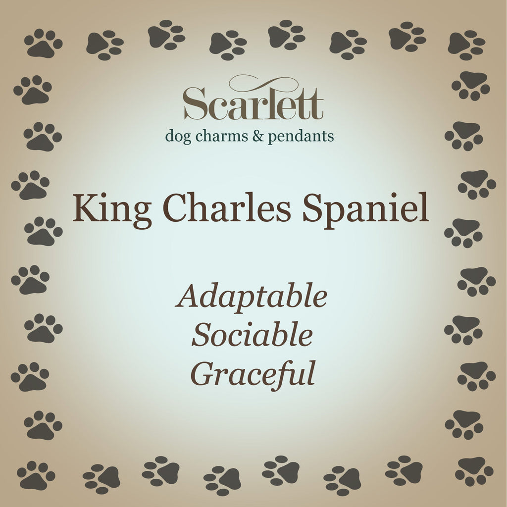 King Charles Spaniel Personalised Silver Dog Tag Necklace