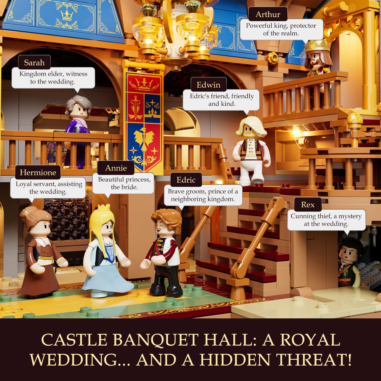 Lumibricks Medieval Castle Banquet Hall Lighting Set – 3,232 Pcs with Minifigures