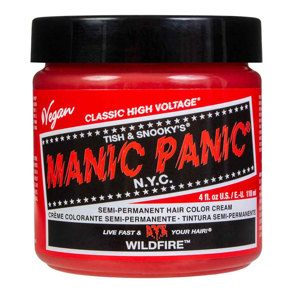 Manic Panic Wildfire Red Semi-Permanent Hair Dye - Vibrant Fiery Red UV Reactive Vegan
