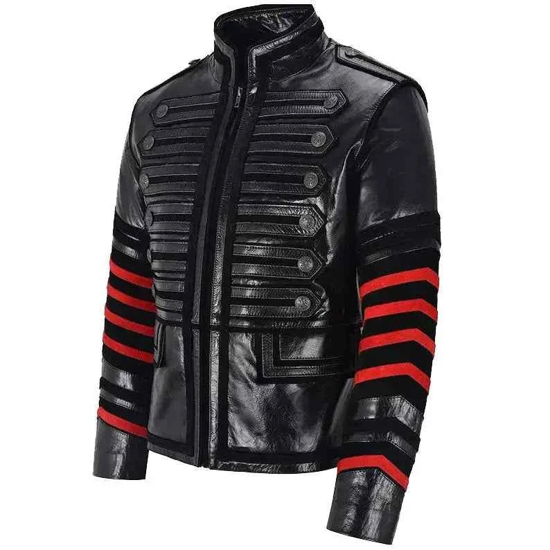Men’s Gothic Military Leather Jacket