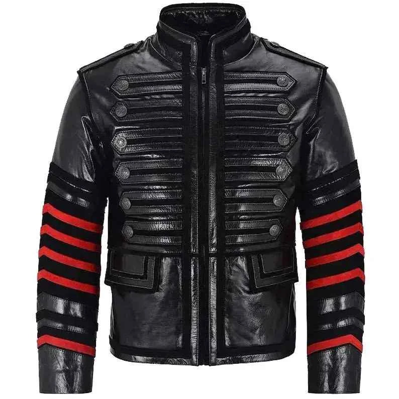 Men’s Gothic Military Leather Jacket