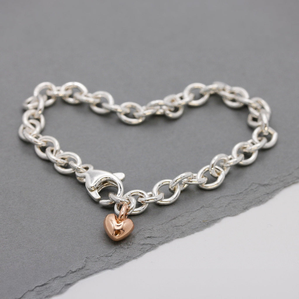 Mini Lifetime Rose Gold Heart Charm Bracelet