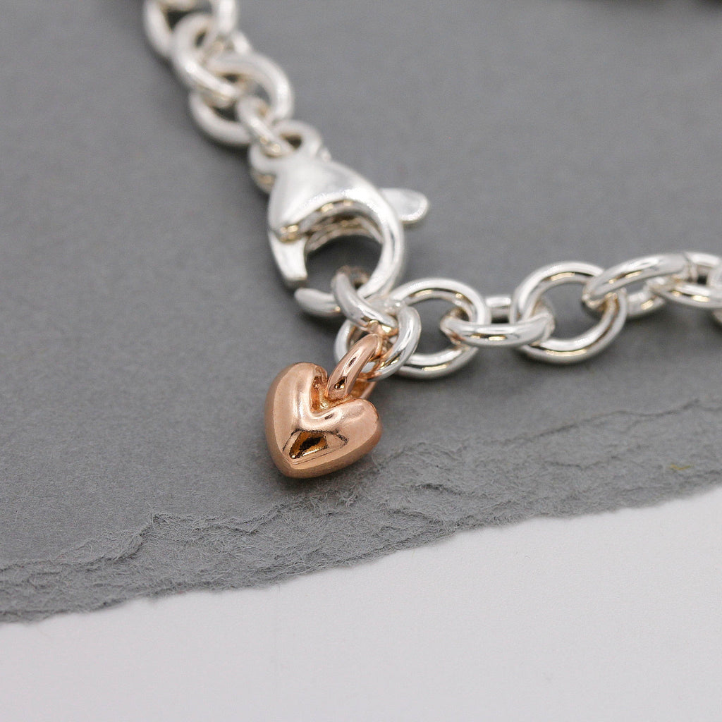 Mini Lifetime Rose Gold Heart Charm Bracelet