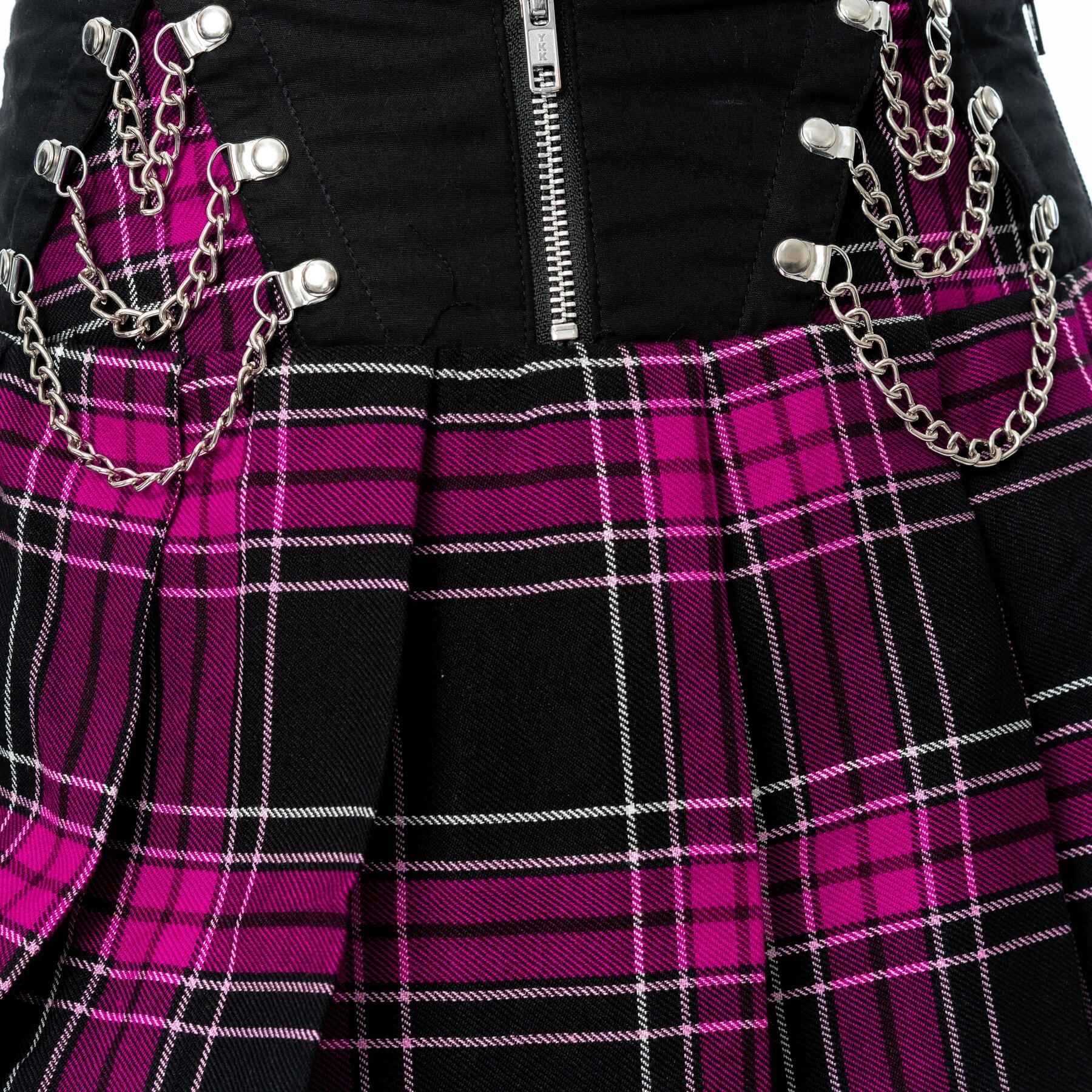 Heartless Nixie Skirt Black/Dark Pink Check