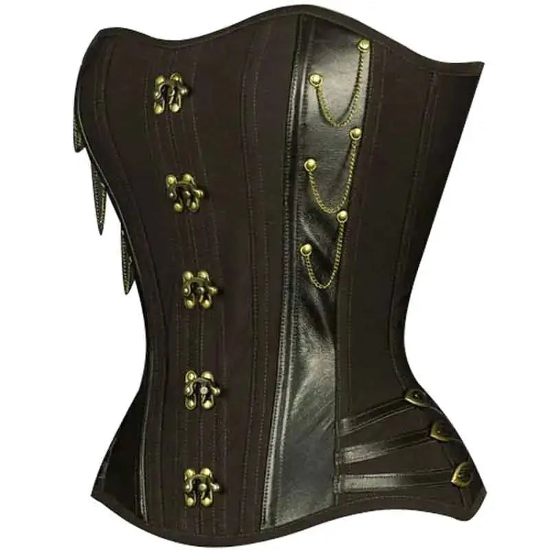 Women’s Genuine Leather Overbust Corset