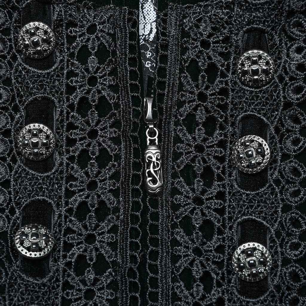 Punk Rave Aviara Dark Green Velvet Coat