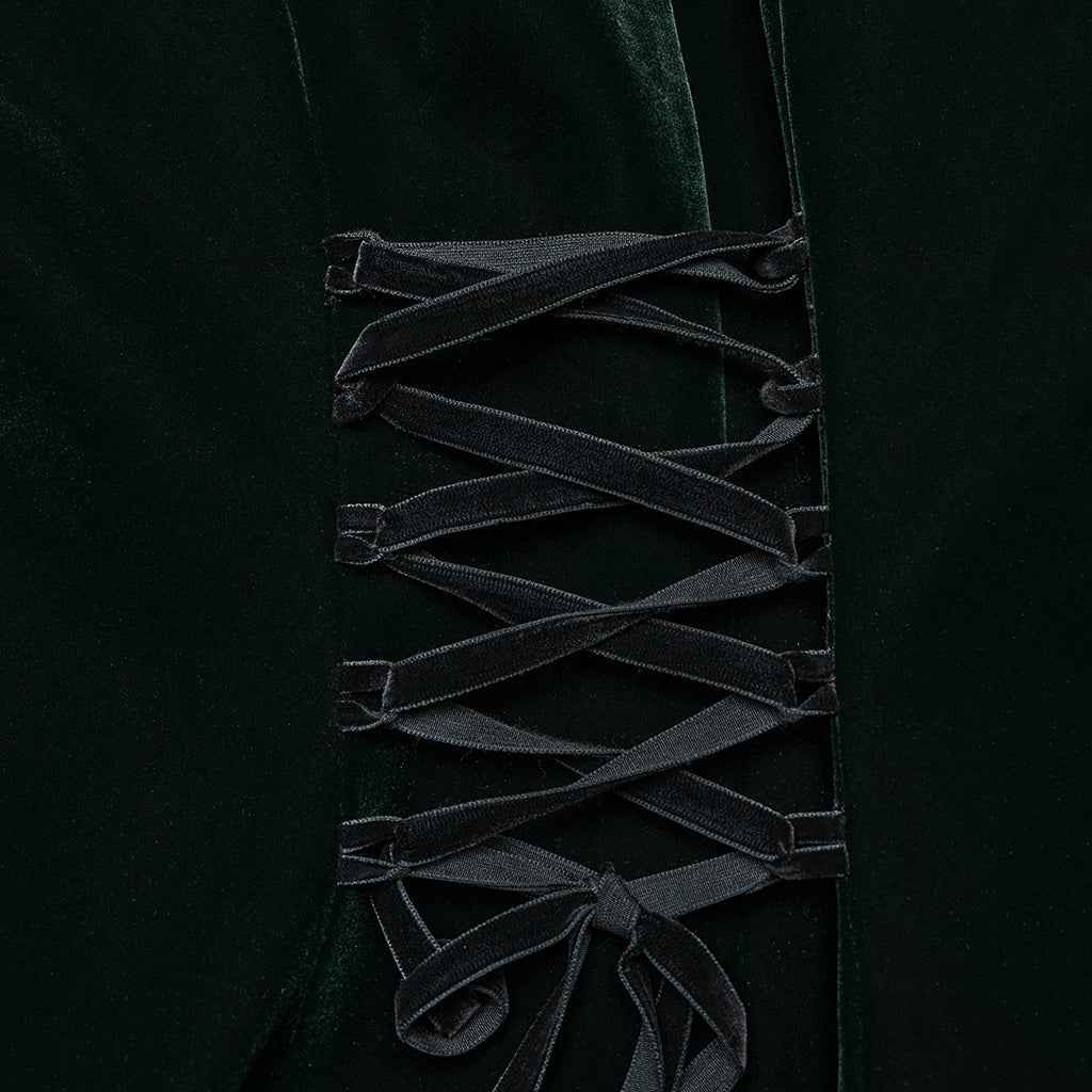 Punk Rave Aviara Dark Green Velvet Coat