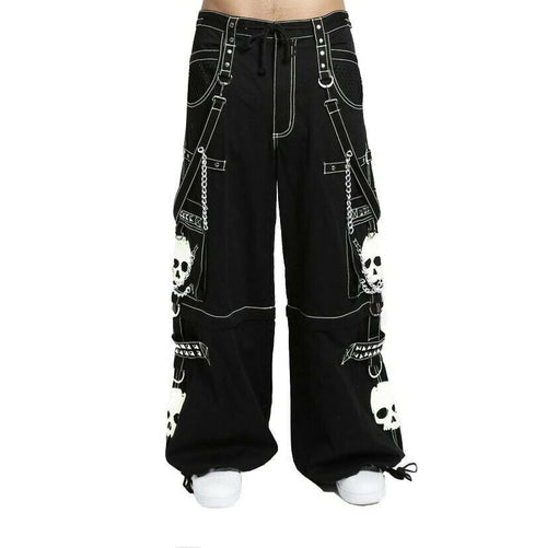 Men's Gothic Bondage Black Big Skull Men Pant Alternative Punk Rock Emo Trouser Pant