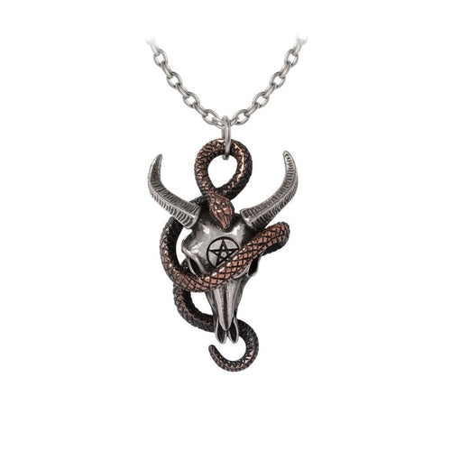 Alchemy Gothic Servant of Baphomet Ram Skull & Serpent Pendant - DevilGothic DevilGothic