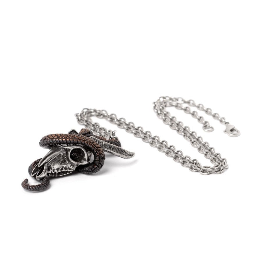Alchemy Gothic Servant of Baphomet Ram Skull & Serpent Pendant - DevilGothic DevilGothic