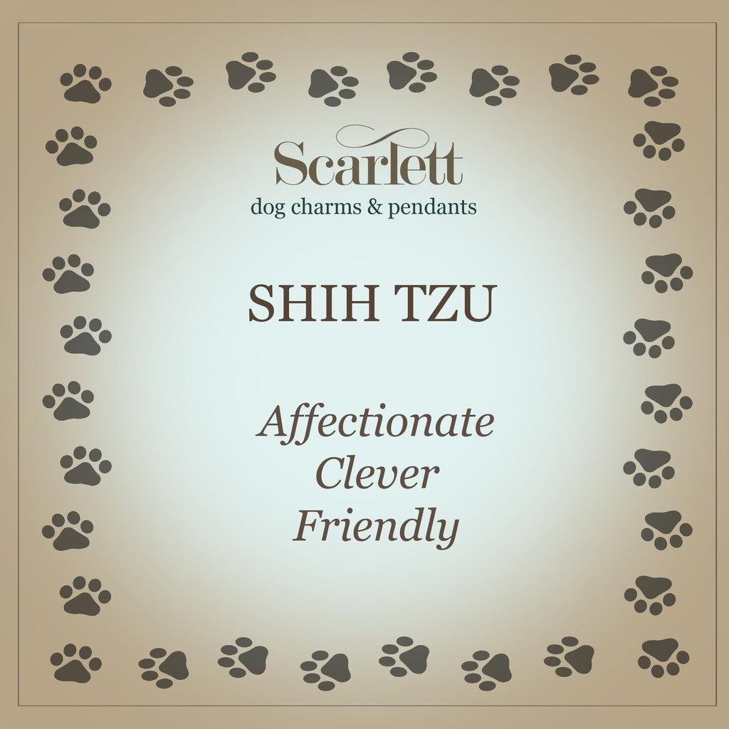 Shih Tzu Personalised Silver Dog Tag Necklace