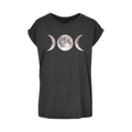 Triple Goddess Women’s Extended Shoulder T‑Shirt XS–5XL | 100% Cotton Moon Phase Tee - DevilGothic DevilGothic
