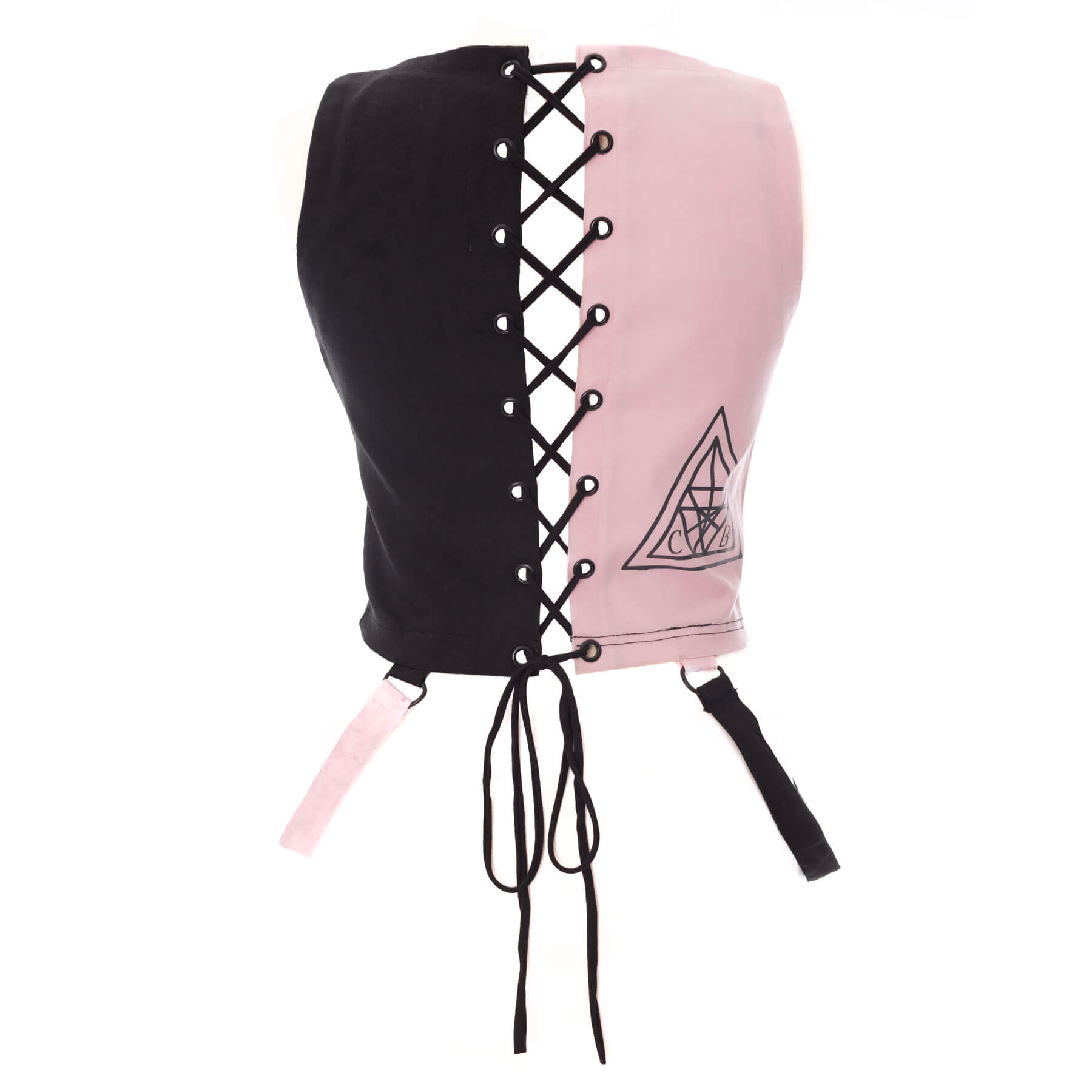 Chemical Black Veil and Void Top – Ladies Black/Pink Harness Crop Top - DevilGothic DevilGothic